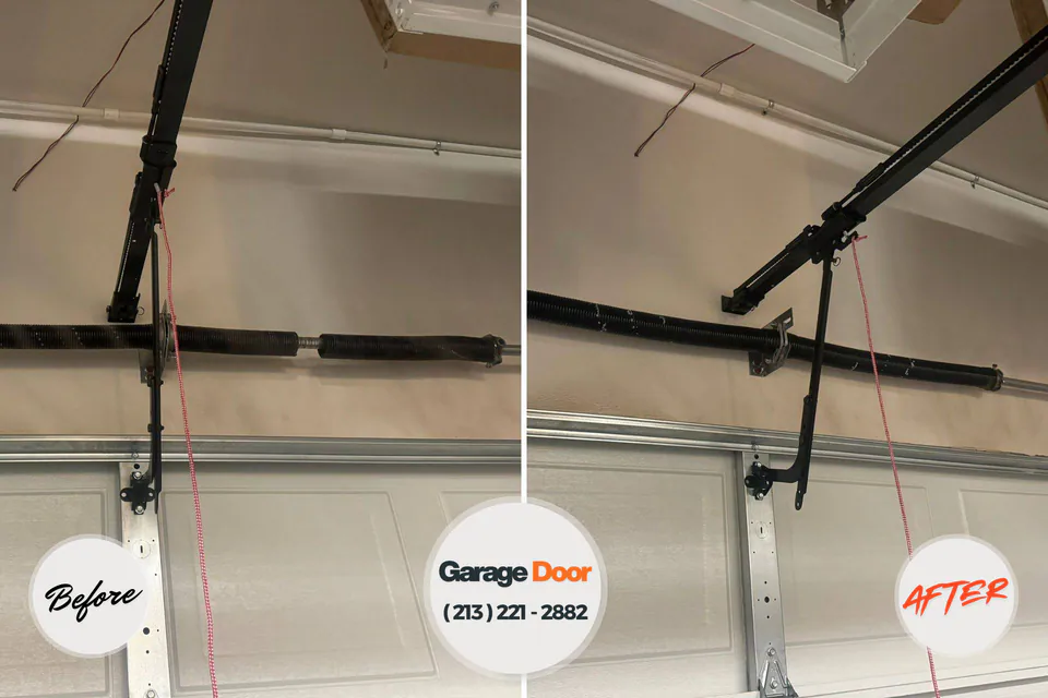 Before and after: garage door repair Ridgewood, NJ